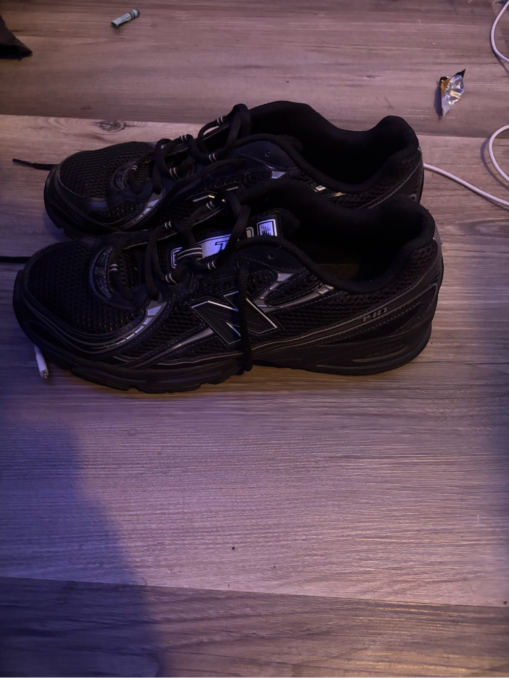 New Balance Men's Black Athletic Sneakers with Reflective Accents